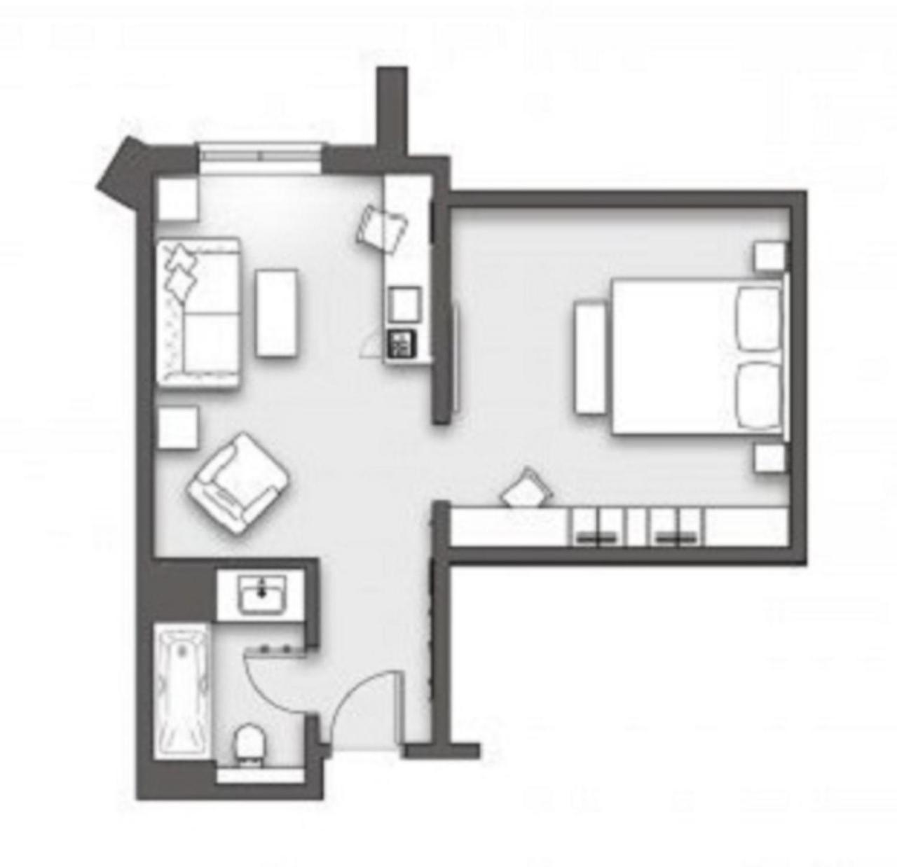 Boulevard Hotel Blackpool Quarto foto A studio apartment layout